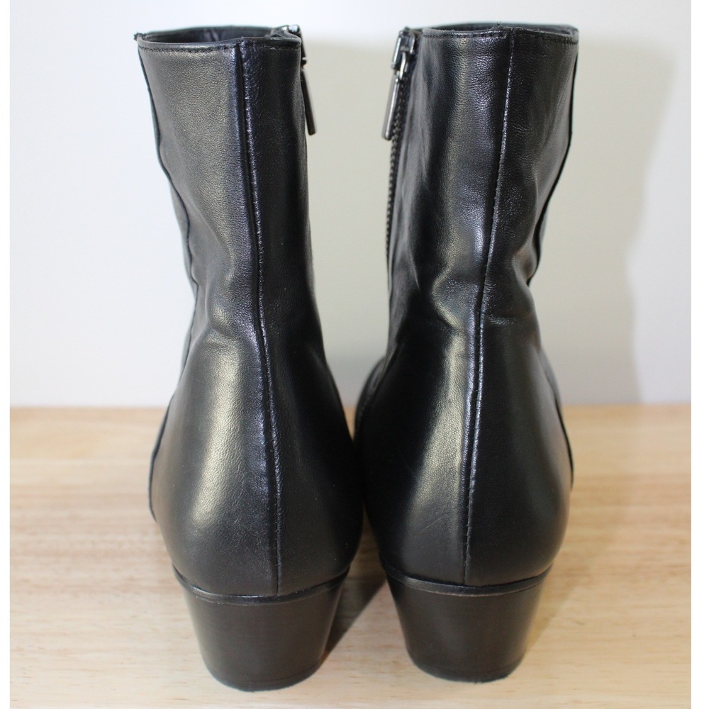 Thursday Boot‎ Co Bijou Boot Women 8.5 Black Leather Ruched Pointed Toe - Picture 4 of 11